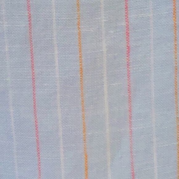 Brooks Brothers 346 Men's Large 100% Linen Striped Button Down Shirt Blue Beachy - Picture 3 of 9